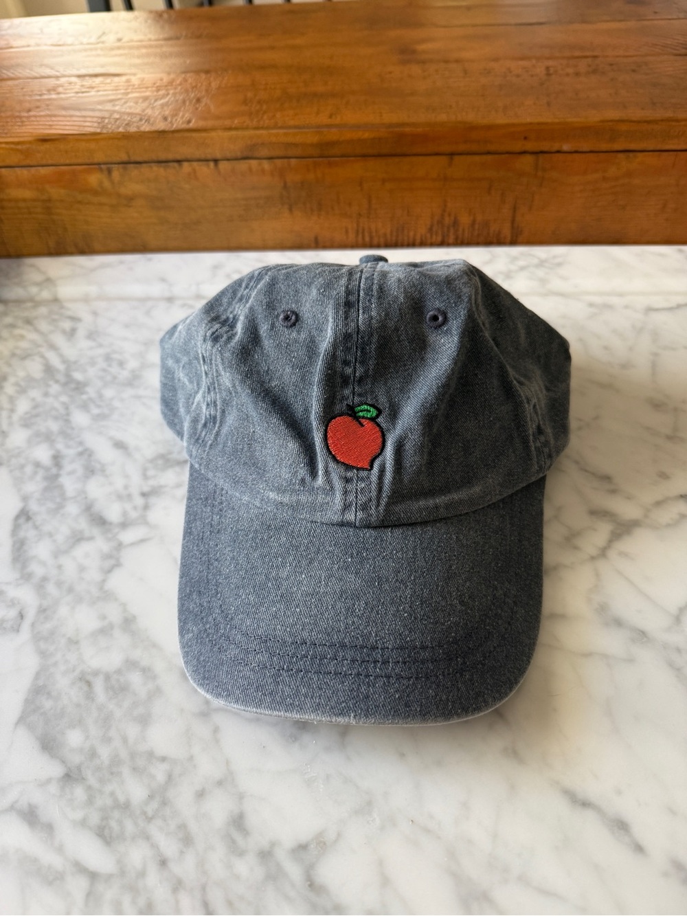 Baseball Cap with Peach Embroidery